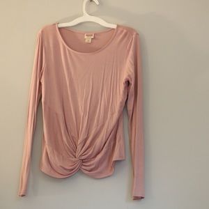 pink long sleeve top full length